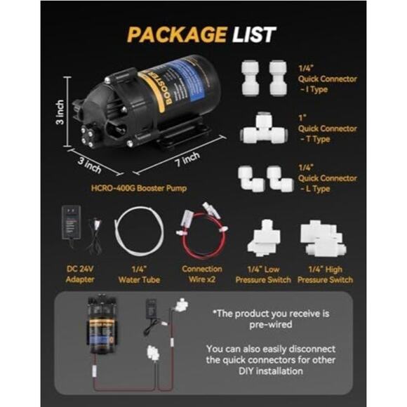 Booster Pump for Home RO Reverse Osmosis Water Purification System by Hanchen - Picture 2 of 6